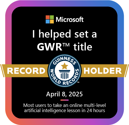 Microsoft Learner Badge Guinness World Record Holder