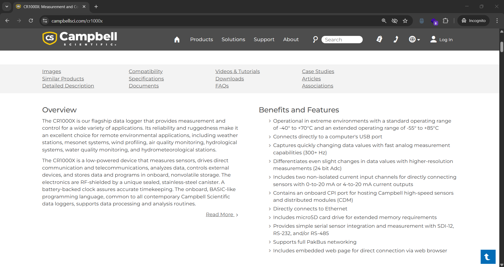 LBNL CR1000X Datalogger Product Details