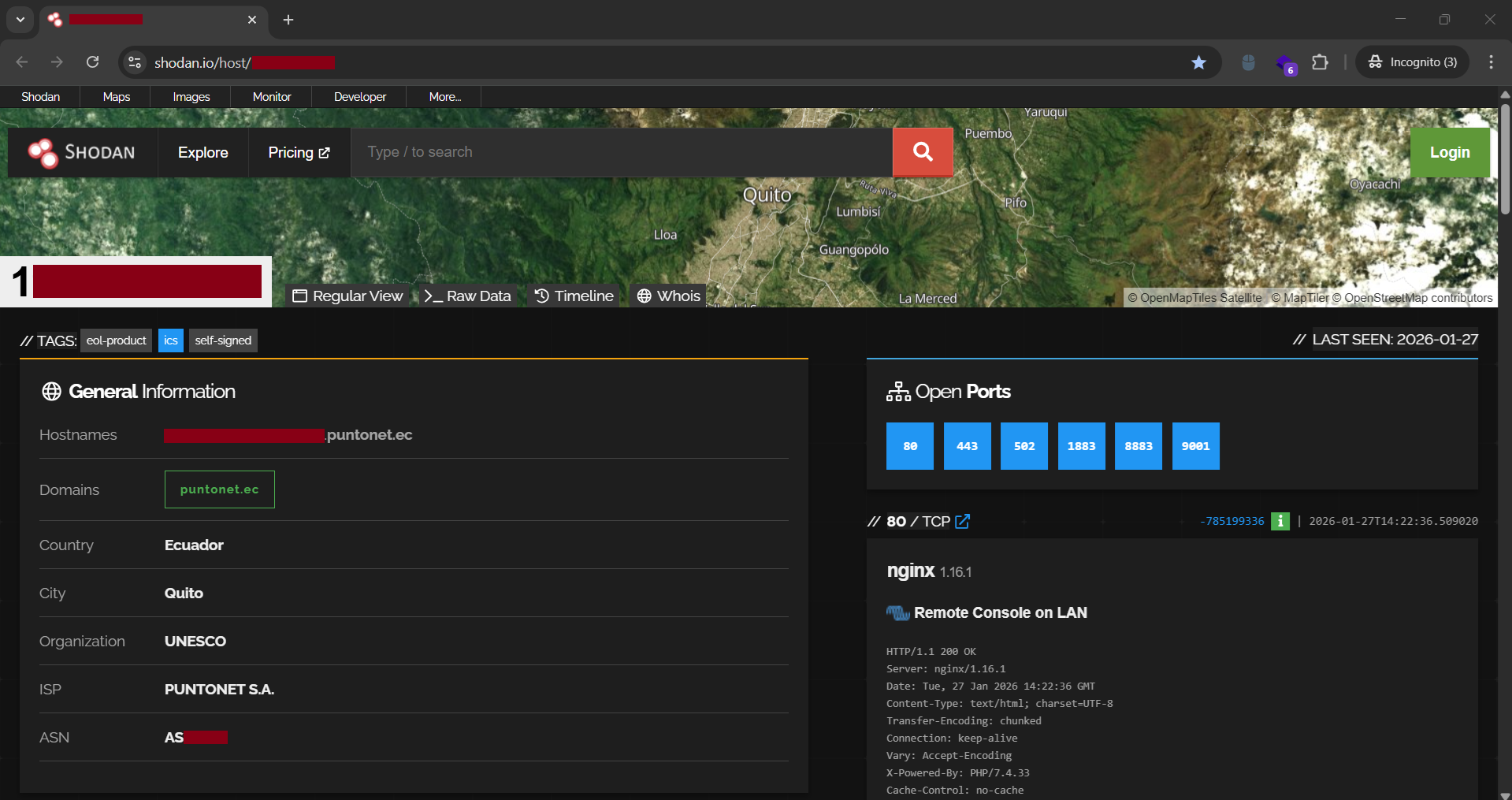 UNESCO Shodan Port 502