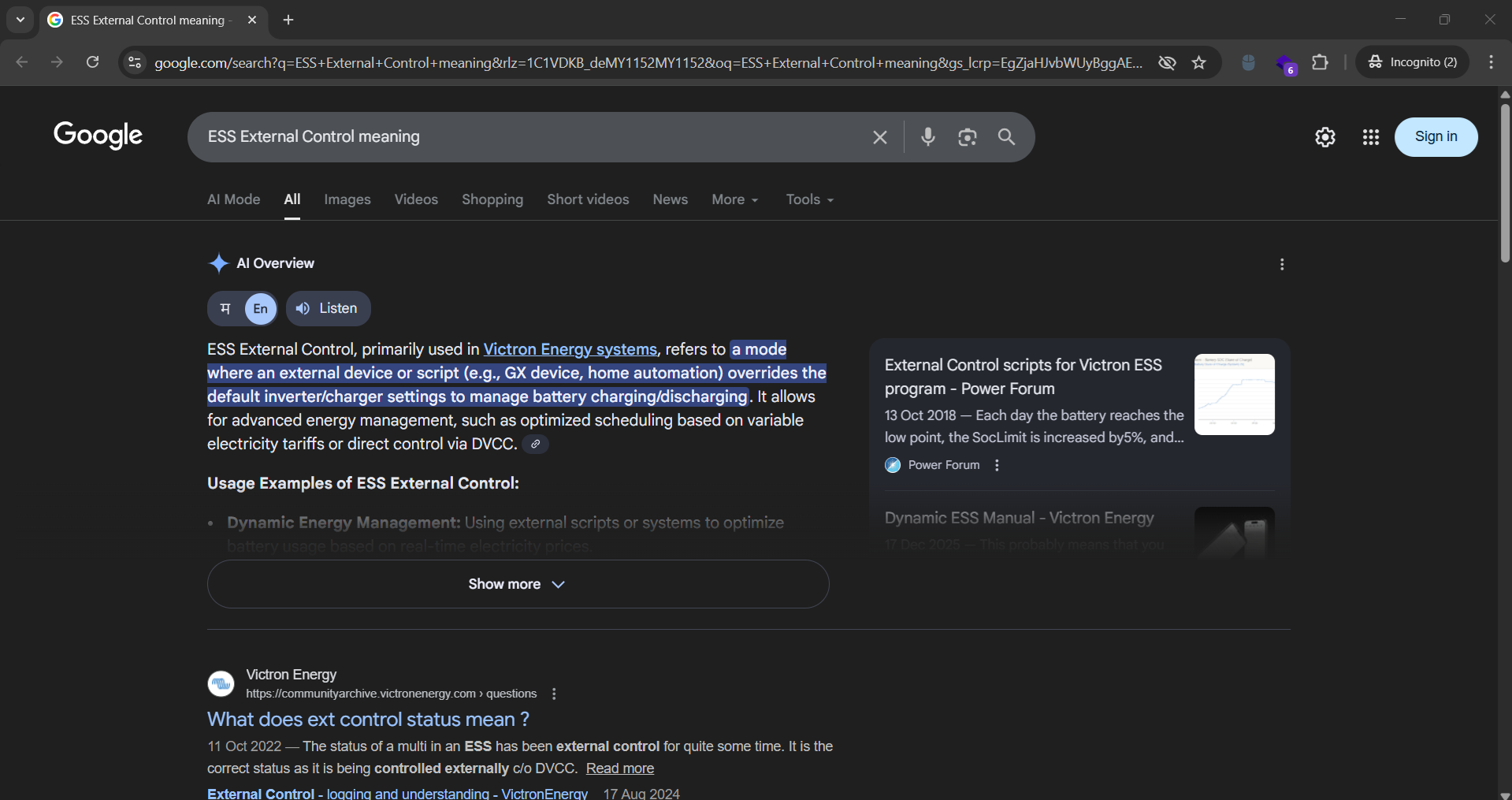Victron Energy ESS External Control Google Search