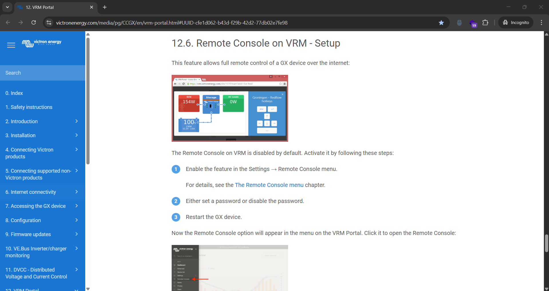 Victron Energy ESS Remote VRM Console