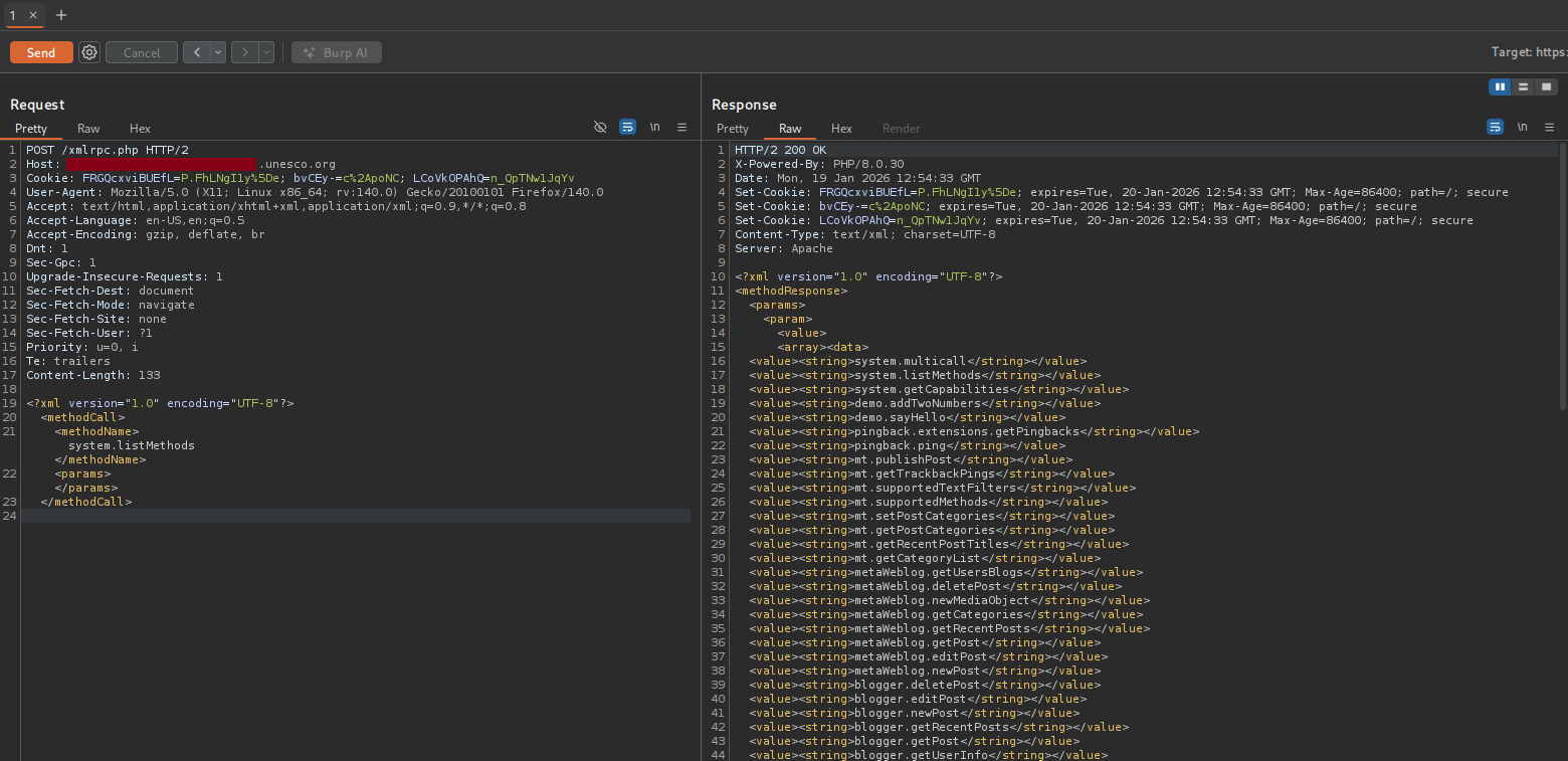 UNESCO XML-RPC POST Request