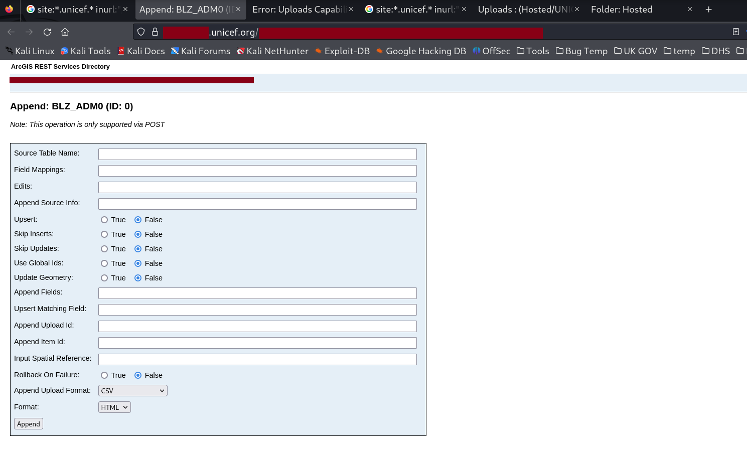 UNICEF ArcGIS FeatureServer