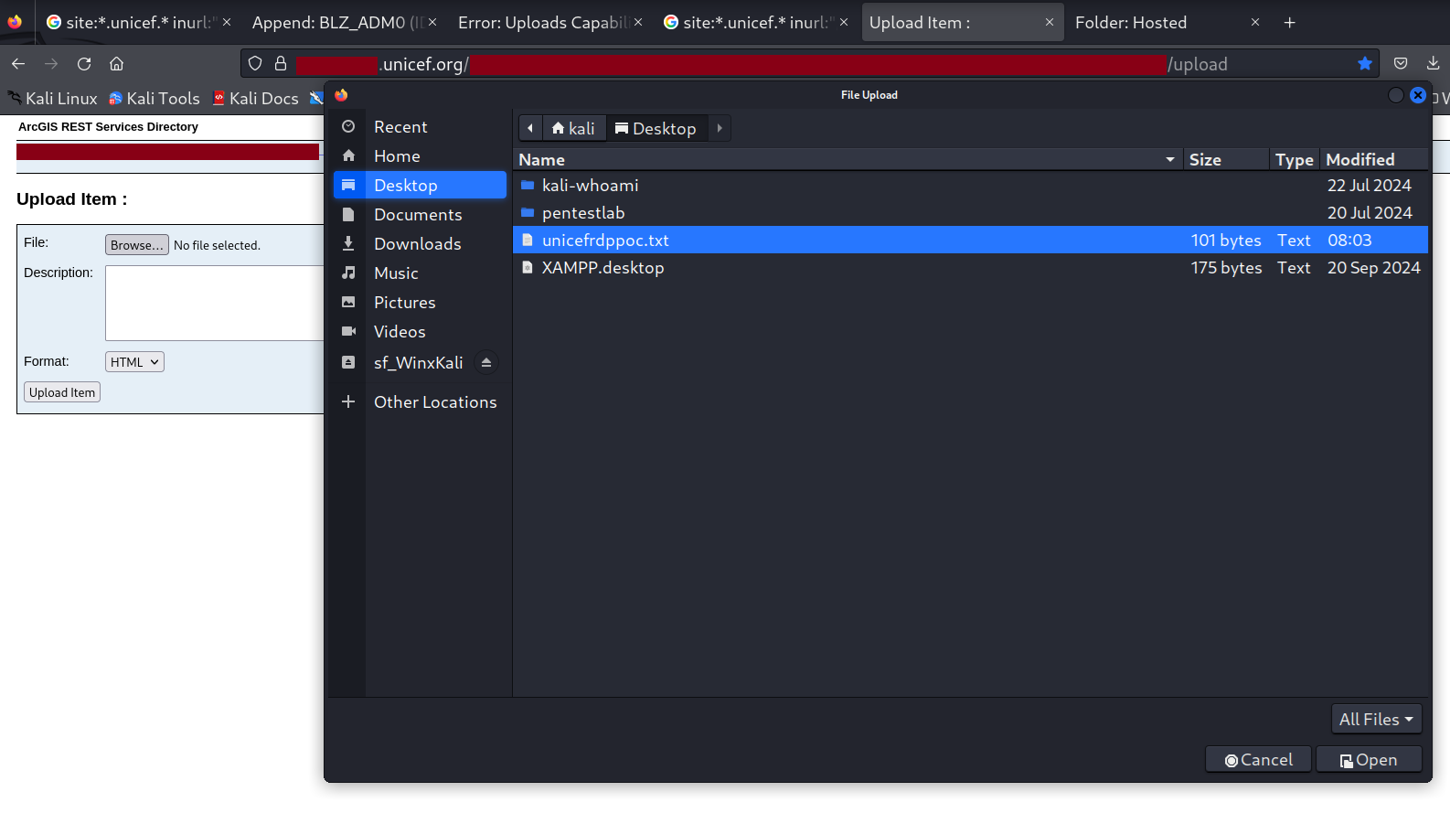 UNICEF ArcGIS Browse File