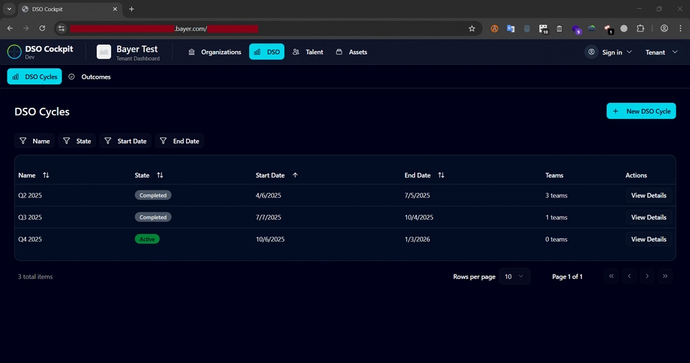 Dev DSO Cycles