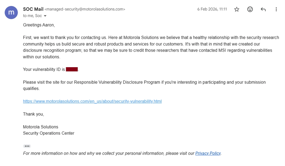 SOC Email Reply