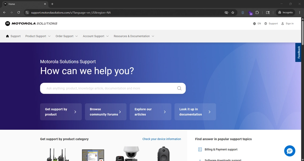 Motorola Solutions Support