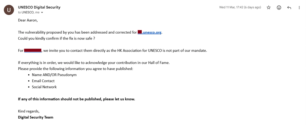 UNESCO Email