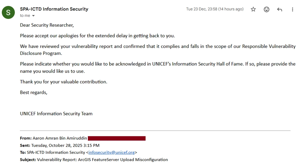 UNICEF Email
