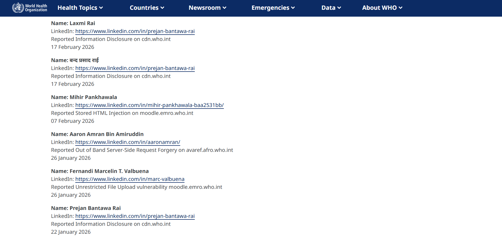 WHO VDP 2